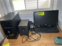 HP PAVILION COMPUTER WITH SPEAKERS, MONITOR, KEYBO