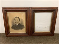 Vintage Wooden Picture Frames with Sepia Portrait