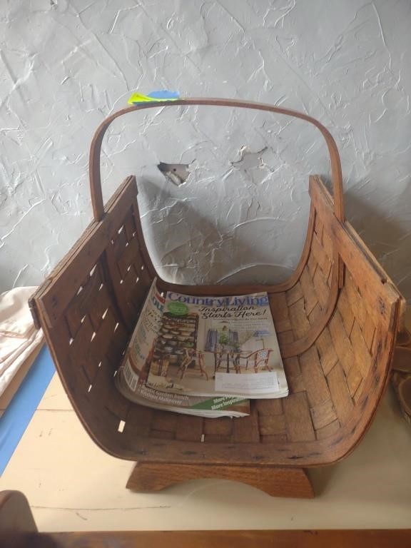 Vintage Magazine Rack/ Firewood Basket