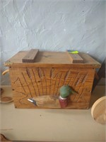 Vintage Wooden 3D Mallard Duck Storage Box