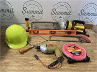 Hack saws, hard hat, B&D electric drill & more