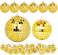 32 Pack Mini Disco Balls Gold