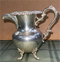 Vintage Footed Pitcher Silver Plated