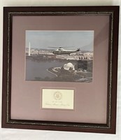 Framed Marine One Presidential Helicopter Photo