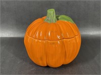 Ceramic Pumpkin Lidded Container