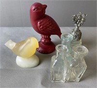 Cast Iron Red Bird, Vintage Bottles and more