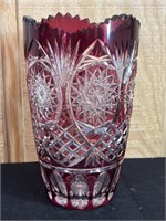 Royal Hapsburg 24% Lead Crystal Cranberry Vase