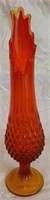 Gorgeous red/orange hobnail vase
