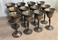 Human Plate on Nickel Silver Goblets Set of 12