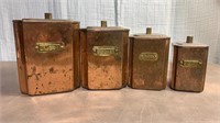 Vintage Copper 4 Piece Kitchen Canister Set