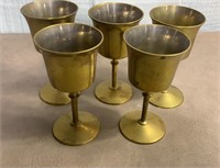 Brass Goblets Set of 5 Brass