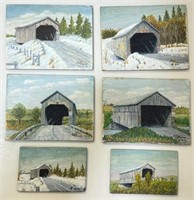 NEW BRUNSWICK COVERED BRIDGE PAINTINGS BY W MITTON