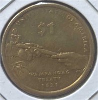 2011 Wampanoag treaty Sacagawea $1 coin