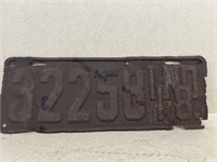 1918 Indiana license plate