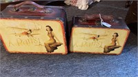 2X MODERN VINTAGE STYLE PARIS SUITCASES