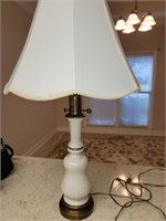 Decorative White Glass Lamp With Shade
