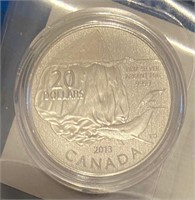 2013 Fine Silver $20.00 Specimen Coin - Whales