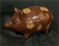 Folk Art Lester Breininger Redware Piggy Bank.