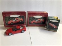 Hallmark Lot of 4 Chevy Corvette Ornaments