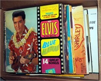 Vtg Elvis & Assorted Lp Records Box Lot
