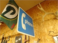 Vintage Pay Phone Sign - Buyer to remove from