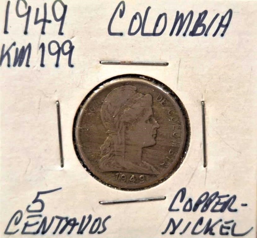 1949 Columbian 5 centavos coin