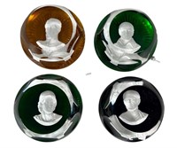 FOUR FRANKLIN MINT BACCARAT CAMEOS
