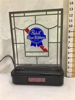 1989 Pabst Blue Ribbon Digital Clock, Plastic, 12