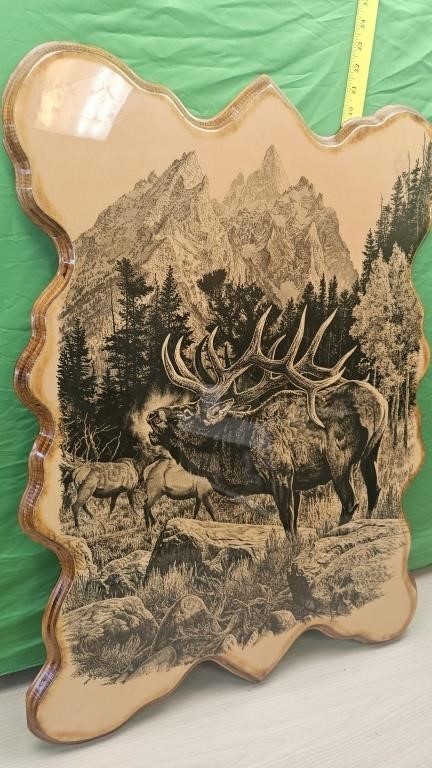 Bill O'Neil elk on wood