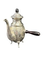 HAV Silver Teapot Hammered Finish Footed