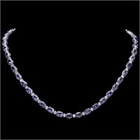 `14k Gold 30.00ct Tanzanite & 1.00ct Diamond Neckl