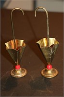 2 Brass Umbrellas for Toothpicks