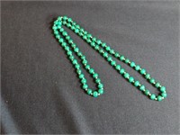 14K GOLD BEAD & MALACHITE BEAD NECKLACE