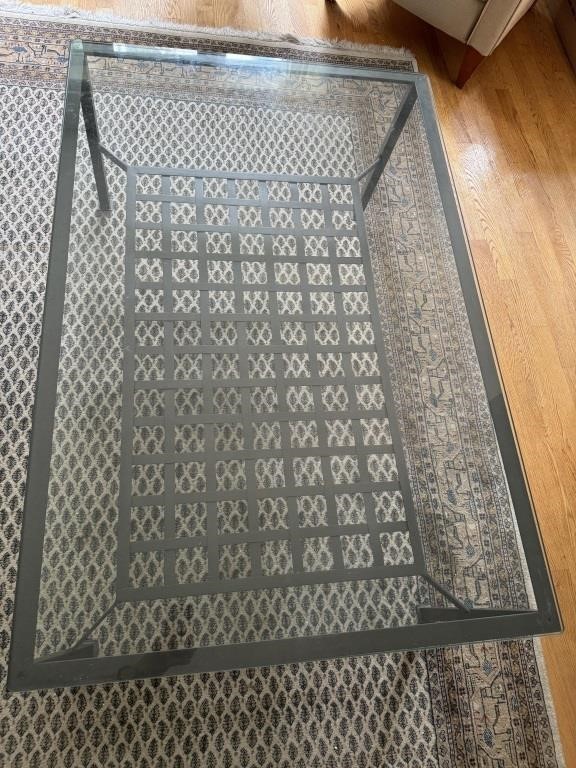 IKEA Metal Glass Top Coffee Table