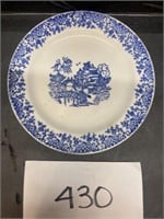 Vintage Unmarked Blue Willow 9" Plate