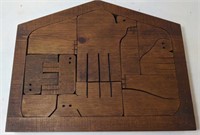 Wooden handmade animal puzzle