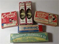 Vintage lot with 2 harmonicas, snoopy's harp, 2