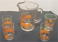 Orange Theme Pitcher & Glass Set