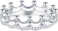 Round .30ct White Sapphire Crown Tiara Ring