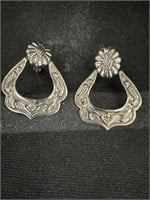 Vintage inspired Mexican silver clip on earrings