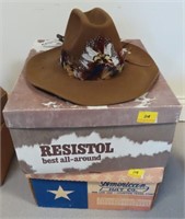 2 COWBOY HATS: 1 STETSON SIZE 7 1/4, RESISTOL