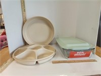 Tupperware Ware Divided Dish W/ Lid, Pyrex Deep