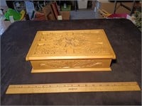 Hand Carved Wooden Swiss Jewelry Box