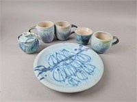 Marked JT Abernathy Blue Pottery