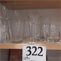 ASSORTED WINE STEMS & DRINKING GLASSES
