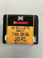 Box 50 Barnes Bullets - 7 mm.284 dia. 120 GR. N
