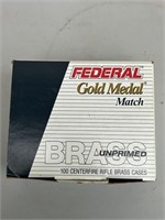 Federal Gold Medal Match Unprimed Brass 100