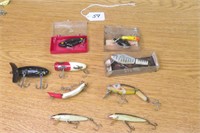 9 Vintage Fishing Lures Cordell, South Bend Midge,