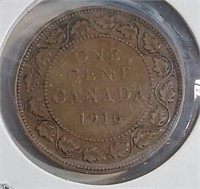 1916 Canada One Cent Coin