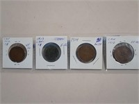 Four Older Canada One Cent Coins 1912-15
